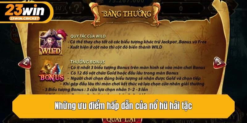Những ưu điểm hấp dẫn của nổ hũ hải tặc